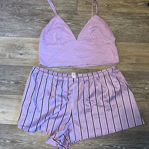 Victoria’s Secret Lavender Striped Women's Sleepwear Set
